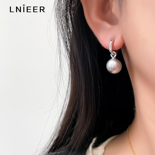 Lnieer Shijia pearl ear clips without pierced ears for women autumn and winter temperament earrings and earrings light luxury high-end 2025 new ear jewelry 12MM milk white pearl ear clips pair