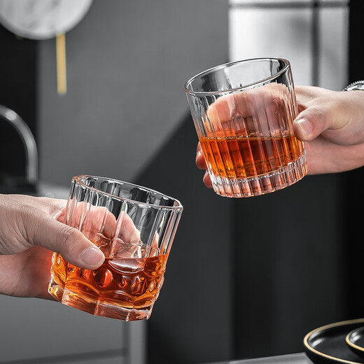 CRISTALGLASS Light luxury high-end whiskey glass household glass crystal wine cup set creative beer glass high-end wineware Roman style 290ml 6 pieces