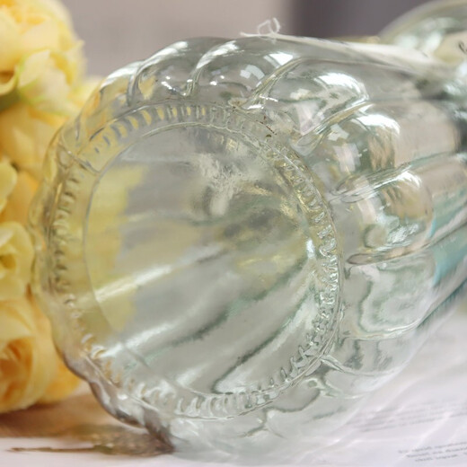 Shengshi Taibao glass vase vase dry flower gypsophila artificial flower container living room decoration ornaments transparent color 22cm