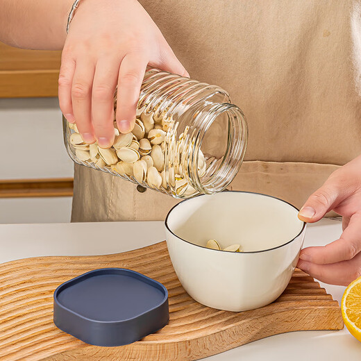 Green apple glass bottle sealed jar storage jar miscellaneous grains tea dried fruit snack bottle storage container tea jar small size 400ml