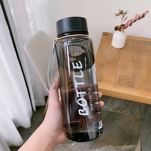 Meng Kuan plastic water cup large capacity sports male and female students anti-fall and heat-resistant summer portable tea cup with filter kettle NK-9573 black 1000ml cup