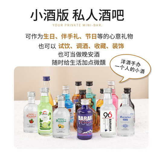 Baraka便利店小酒调酒基酒套装迷你版小酒洋酒伏特加威士忌利口酒小瓶酒 【兄弟局】50ML*10瓶