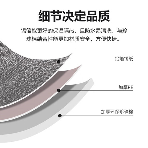 星月蓝立体保温袋3号5只+10个冰袋加厚铝箔立体大容量保鲜袋