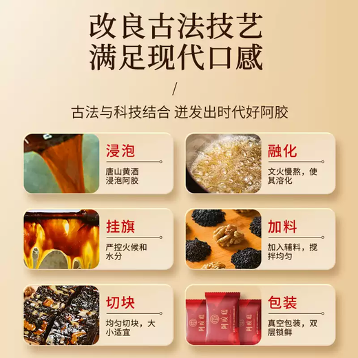 Tongrentang donkey-hide gelatin cake gift box nutritional supplements Qi and blood girl gifts for mothers elders [15% high addition - monthly nourishing] 600g (about 96 pieces)