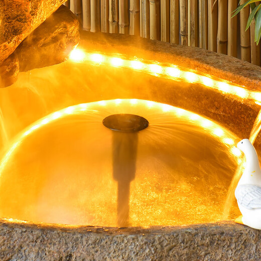 泉韵假山瀑布流水景观摆件循环水鱼缸造景风水轮装饰庭院阳台墙角鱼池 180x90x175CM高】5052+5010