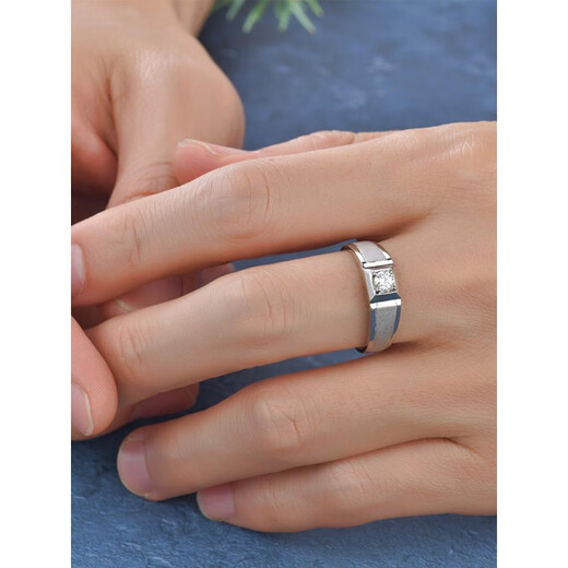 Fat Donglai's same style pt950 platinum ring for men, high-end moissanite diamond ring for men, 925 plated PT95 039 style 1 carat