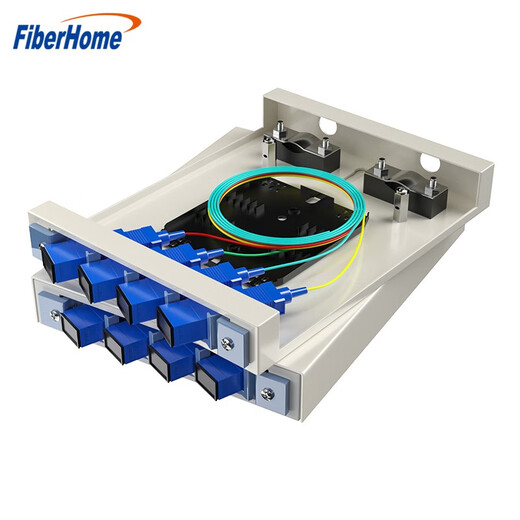 FIBERHOME烽火4口8口芯通用光纤终端盒光缆熔接盒盘sc/fc/lc接口壁挂满配 空盒-8口