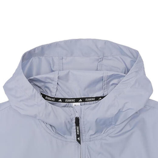 阿迪达斯 （adidas）外套男士2025夏季新款运动服跑步健身训练梭织连帽夹克休闲上衣 IN1484浅银 M