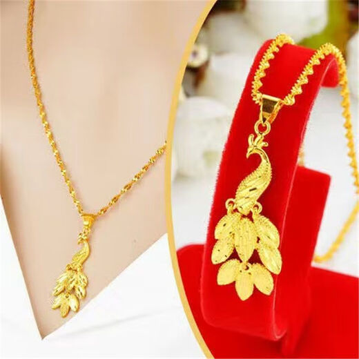Jinshitong Old Phoenix Gold Store Diez mil personas agarra Hong Kong Vietnam Gold Collar de girasol colgante de giras girasol regalo Flower Fish Bone .8 Gramos se venderán por 5,999 yuanes