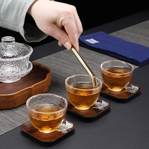 Zhengyang Tea Clamp Thickened Copper Color Copper Tea Clamp Tweezers Tea Cup Clamp Tea Knife Clamp Tea Ceremony Six Gentlemen Tea Fork Tea Clamp (Pure Copper)_Jieshenggaosheng