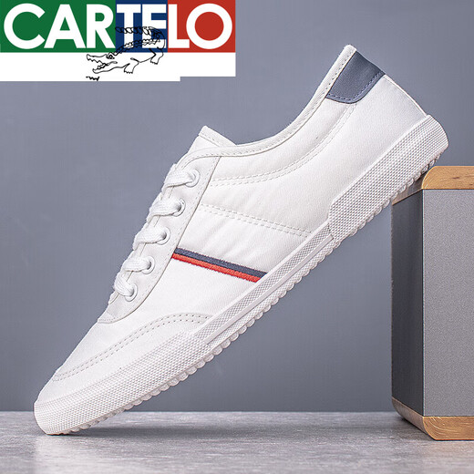 Cartelo 2025 Summer British Canvas Shoes Zapatos de tela transpirable para hombres Zapatos blancos versátiles zapatos para hombres Spring casual Caki [tela 9272] [Lace-up] 39