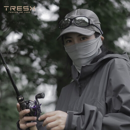 TRESX anti-UV sun protection face mask hanging ear lure fishing sun protection mask thin ice silk scarf outdoor hiking stripes dark black