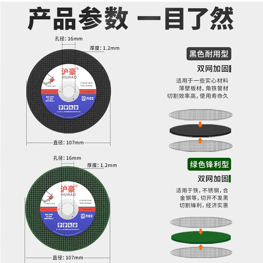 HUHAO angle grinder cutting disc metal steel stainless steel grinding wheel disc 107mm angle grinder disc hand grinder grinder saw blade double network green sheet buy 20 get 10 free 30 pieces in total