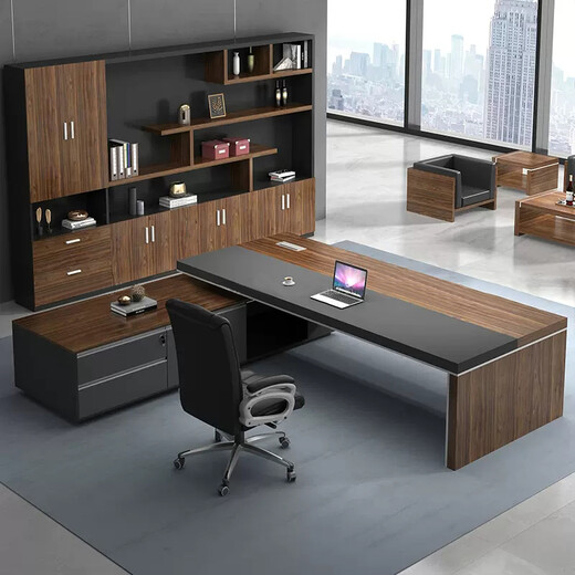 Shijin Furniture (shijinjiaju) executive desk boss desk simple modern president desk manager supervisor desk and chair combination executive boss desk furniture <thickness> 2.4 meters side cabinet