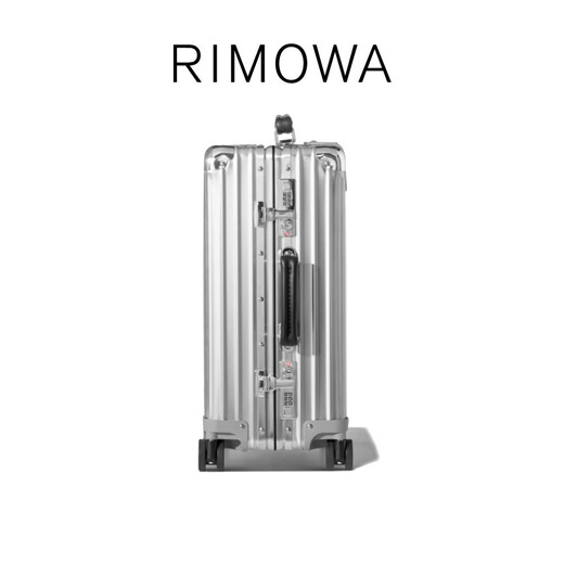 RIMOWA Classic 21-inch aluminum-magnesium alloy suitcase, trolley case, boarding case gift, silver 21-inch, suitable for short trips of 3-5 days