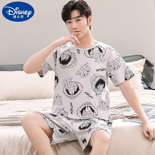 Disney (Disney) big children's pajamas boys 12-15 years old, thin cotton short-sleeved shorts summer teenagers and junior high school students' home clothes dark gray Q1342 Garfield short-sleeved L size: 160-174CM 97-120Jin [Jin equals 0.5 kg]