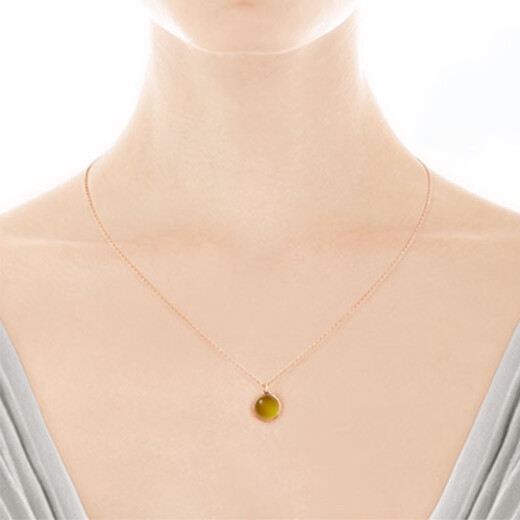 Roseonly Zodiac Birthstone Necklace Jewelry 18k Rose Gold Birthday Girlfriend Valentine's Day Gift Leo Necklace-Yellow Agate 18k Rose Gold