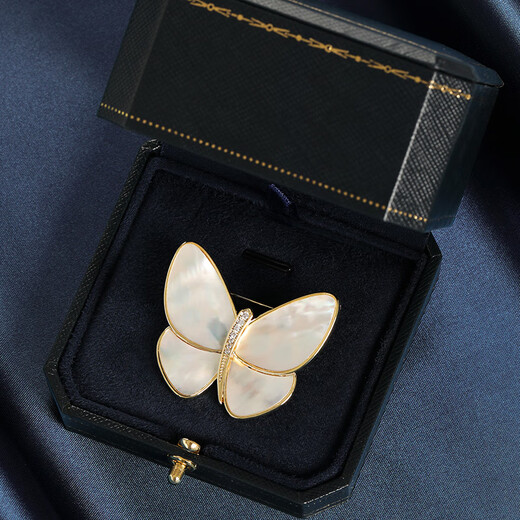 Violet Butterfly Brooch High-end Women's Exquisite Corsage 2022 New Style Pin Suit Mother's Day Gift Gold