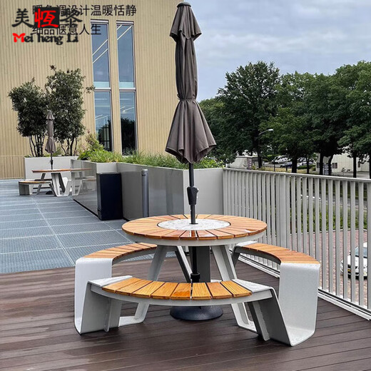 Restaurant à table ronde en plein air, café, chaise de parc de loisirs en plein air, meubles de table de hall et de chaise de l'hôtel Courtyard, chaise simple en dossier 2300 * 600 * 840