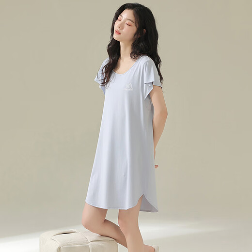 Ночная рубашка Langsha для женского тонкого стиля модальное ice Silk Silk с короткими рукавами