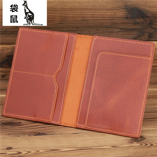 
Kangaroo leather Crazy horse leather men and women passport passport pass card bag card wallet travel business trip [520 gifts] blue
