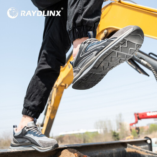 RAYDLINX劳保鞋男钢包头工作鞋四季安全防砸防刺穿轻便舒适软底透气工地鞋 FF22-灰色(防砸防刺穿) 43