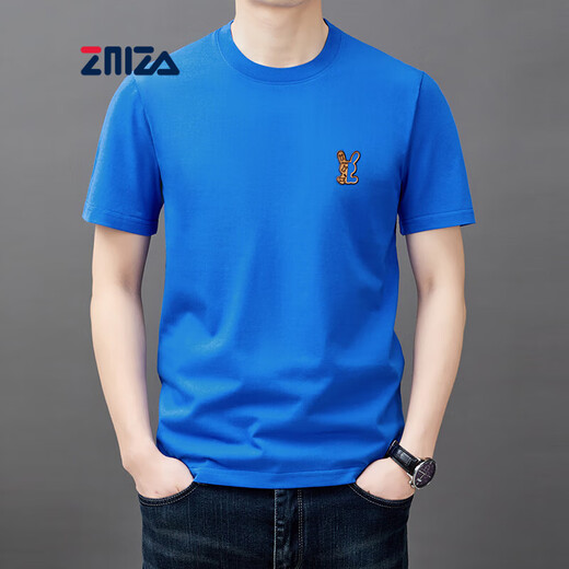 ZMZA 短袖t恤男纯棉夏季新款时尚印花半袖休闲百搭圆领T恤男士上衣潮 黑色【9923款】 M 165码【建议90-115斤】