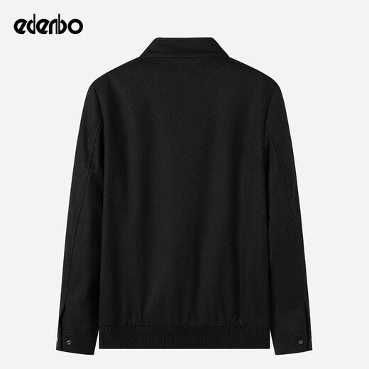 Attenborough shopping mall same style spring and autumn new knitted wool woolen jacket for young and middle-aged men printed versatile men's jacket black 3XL (185)