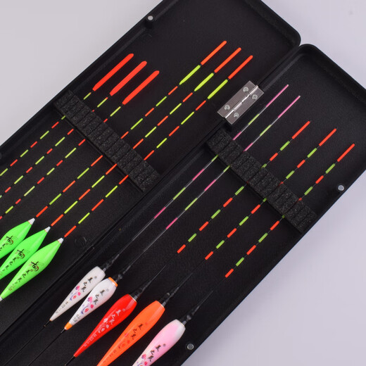 Beauty Spirit 5 luminous floats + 6 daytime floats with a float box and fish float set. Hook-biting and color-changing electronic luminous floats for night fishing. A comprehensive wild fishing set. 5 luminous floats that do not change color + 6 daytime floats + float box.