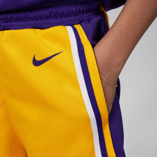 Nike (NIKE) official boys Los Angeles Lakers ICON NBA big kids quick-drying shorts FZ1187 728 Amarillo yellow/Los Angeles Lakers 150 M