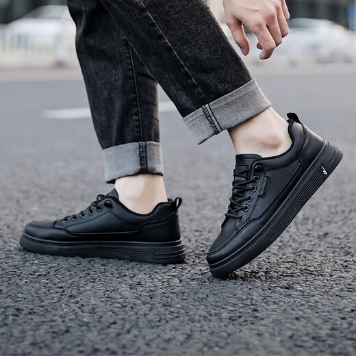 Warrior sneakers men's shoes simple versatile low-cut casual shoes outdoor breathable sports white shoes 901730 black 42