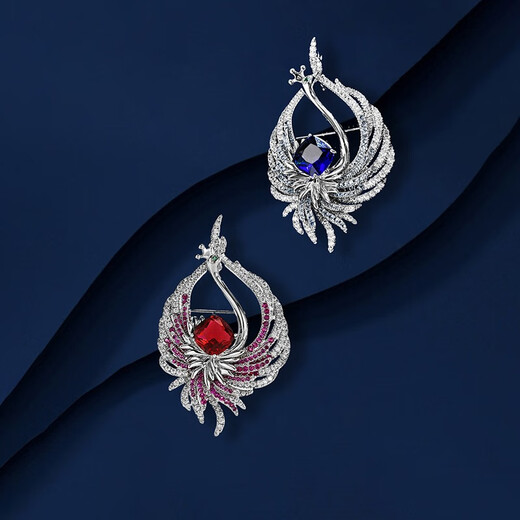 Marco Bizzarri brand brooch Wings Phoenix brooch high-end women's exquisite personalized corsage pin luxury accessories design gift box blue Mother's Day and Teacher's Day gifts for teachers