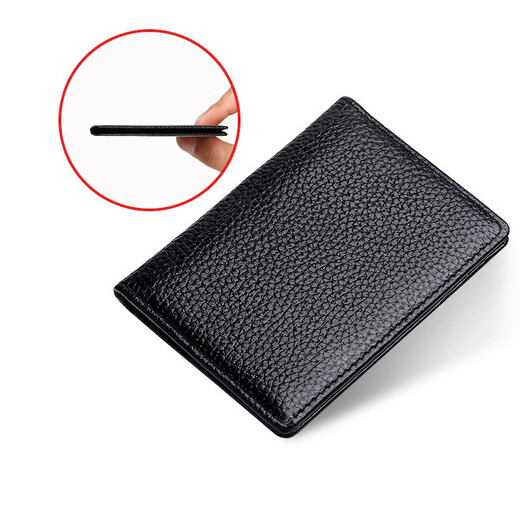 Lai Card Card Pack Visitenkarte Clip Ultra-dünn Cowide Card Pack Männer- und Frauenkarten-Clip-Bank-Karten-Paket-Lizenz-Paketpakete Pack Pack Wallet Männer schwarz (mit 1 Big Banknote)
