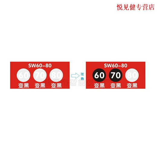 雅漫林（YAMANLIN）测温贴-80贴纸示温片变色贴片试纸测温热敏温度变色纸感温标签. SW100-12033片/张