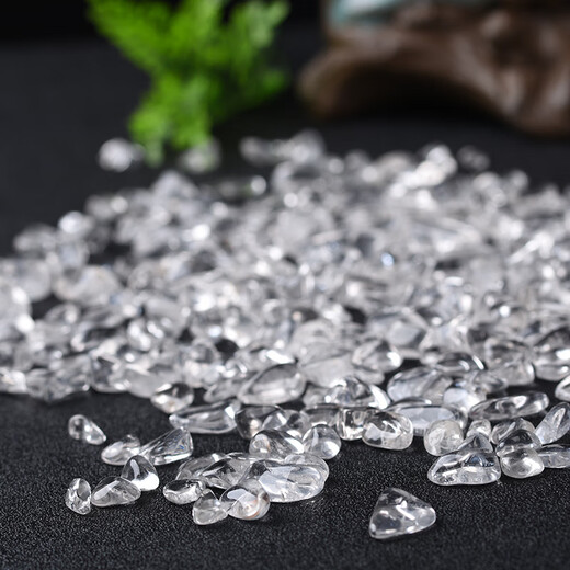 Pei Nanwei bulk white crystal crushed stone particles white crystal raw stone degaussing energy stone gemstone crystal stone crystal pillow white crystal large particles (6mm-9mm) weighing 100 grams