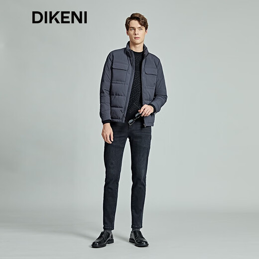 Dicony High-End Light Luxury Herren-Kleidungsauswahl weißer Gans Samt Business Work Wear Stand Collar Down Jacket 12640H695 Schwarz und Blau 2xl 185/104a