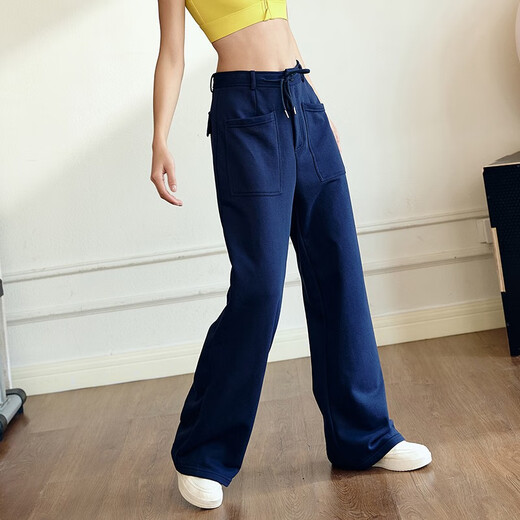 LULULMCCTN Yoga Pants Women's Pilates Running Fitness Loose Slim High Waist Casual Wide Leg Sports Pants Black L