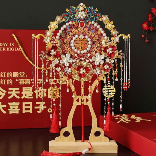 Yinchun Round Fan Braut Hochzeit DIY Materialbeutel handgehaltene Blume Hanfu Hochzeitskleid Hochzeitskleid handgefertigtes Geschenk Chinesisch Stickerei Red Dragon Muster-wissen Sie, ob große Holzlüftermaterialbeutel ein großes Holzlüfter Rack-Rack-Tasche