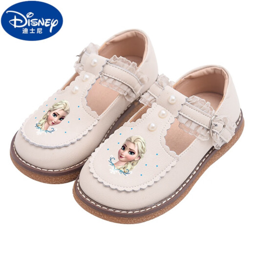 Disney children's shoes, children's small leather shoes, autumn and winter fashionable Lolita style cute princess shoes, little girls' single shoes, girls' shoes, Bai Xue's size is too small, size 23, inner length 14.5cm