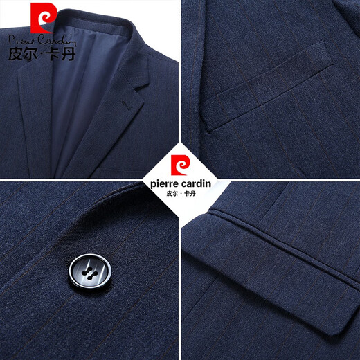 Pierre Cardin light luxury high-end suit suit for men high-end middle-aged men's business casual formal two-piece suit wedding dress 9807 gray 170 yards recommended 100Jin Jin equals 0.5kg -120Jin Jin equals 0.5kg