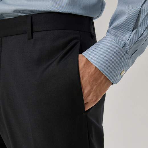 YOUNGOR suit trousers men's suit trousers suit trousers wool material mall same style autumn and winter warm dark blue 33 175/82A