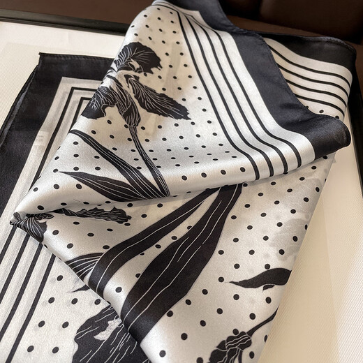 GLO-STORY Silk Scarf Women's 53cm Mulberry Silk Square Scarf Versatile Gift Scarf Fashion Scarf Gift Box WSJ334002