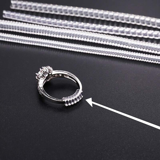 Jingxiang Ring Size Adjuster Invisible Inner Sticker Diamond Ring If the Ring Is Big, Change the Elastic Size of the Little Finger Ring, Fixed Line Anti-Slip Artifact, 4 Pack, 4 Sizes, Transparent Style
