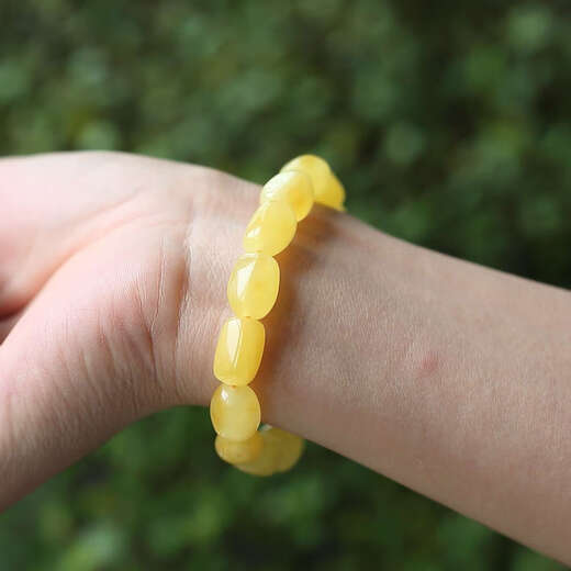 Caizhi Natural Bamern Beeswax Armband ohne Optimierung Hühnchenöl Gelb Armband Follow-up Erze Frauen Perlen DIY Hähnchenöl Rot K1278 (Männerstil)