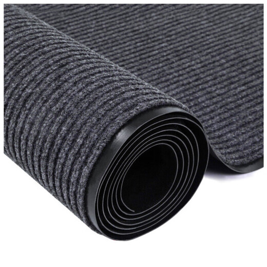Jushiyi anti-slip mat composite bottom anti-slip mat water-absorbent carpet wear-resistant commercial door mat warehouse entry mat can be cut and dusted carpet double stripe foot mat gray 2.0 meters wide * 1 meter