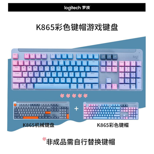 Logitech K865 Wireless mechanischer Tastatur Bluetooth-Tastatur 104-Key-Keyboard-Spieltastatur in der Tastatur (K845 Upgrade) Daily Business Office-Tastatur K865 Blue-Blue Aphrodisiac Keycap