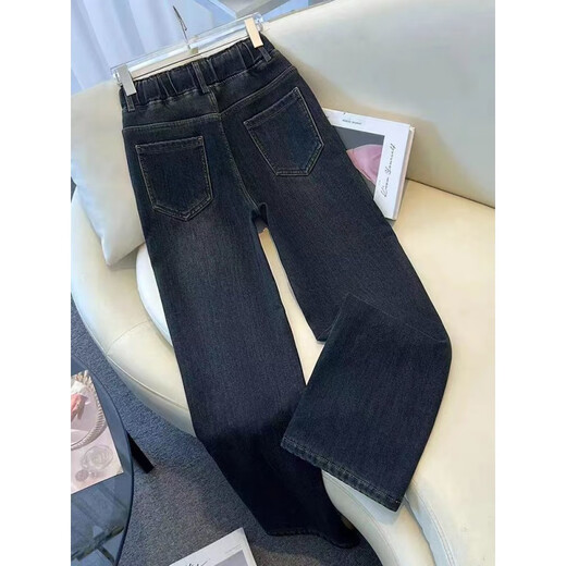 Yisi reduzieren elastische Taillenjeans für Frauen im Frühling und Herbst 2025 Neue Hoch-T-Taille Lose Hose Casual Large-Size Engy Wide-Big Hosen 1105 Hellblau S 80-95