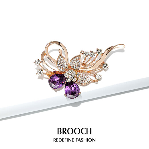 Miling corsage brooch high-end exquisite fashion high-end women's pin accessories luxury suit brooch women's high-end light luxury blue