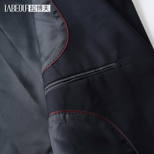 LaBeouf men's business casual suit handsome male god professional formal wear autumn and winter wedding banquet dress wool suit navy A version fine wool 42 size/160 top + trousers