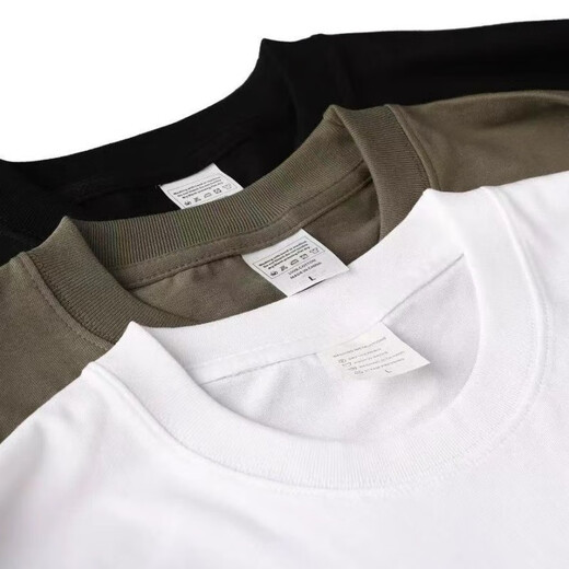 300 g de coton pur T-shirt à manches longues américaines lourdes pour les hommes et les femmes Lyer intérieur de base de base de couleur unie de base de base blanc à manches longues à manches longues 300g lourde suggère 90-120jin [Jin est égal à 0,5 kg]